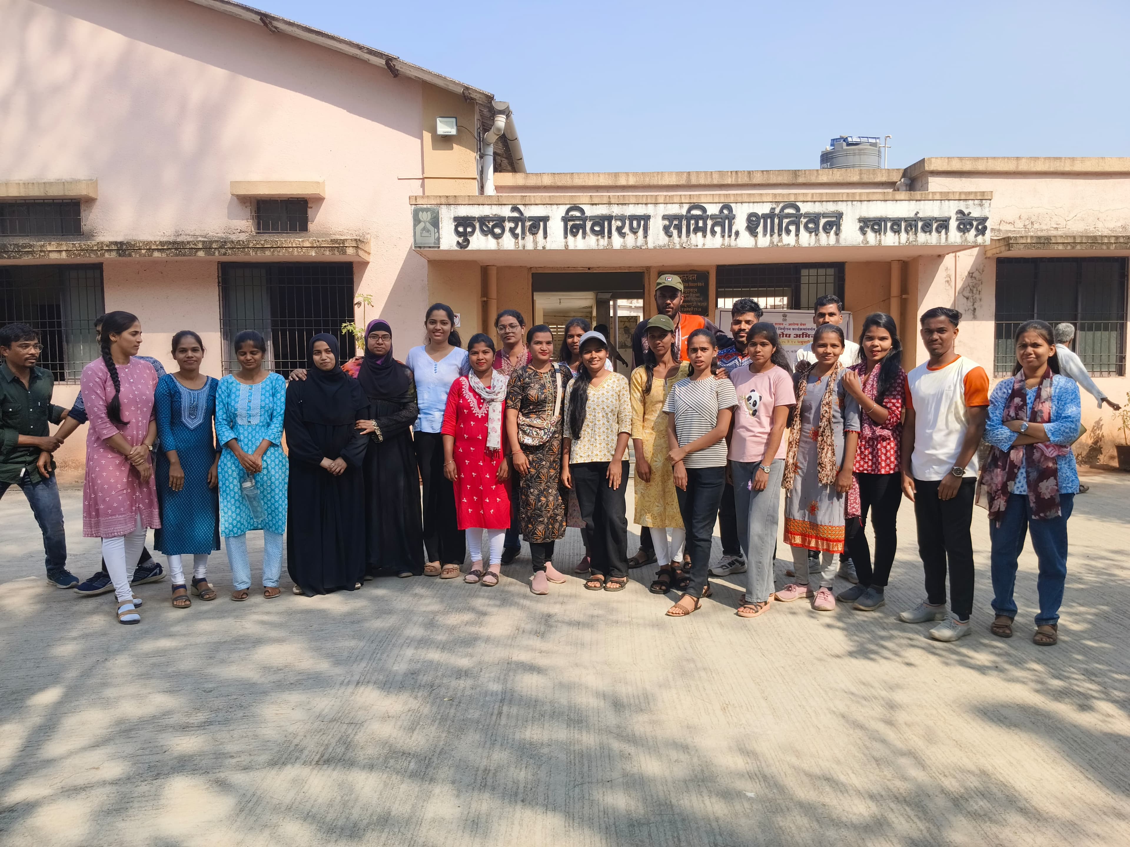 Students participating in Social Service Camp at Shantivan